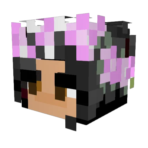 AzuraSpark Minecraft avatar head, 3D render