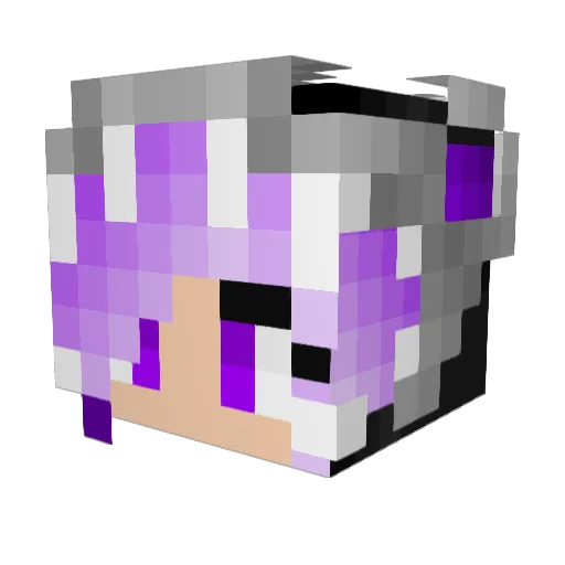 Azura_04 Minecraft avatar head, 3D render