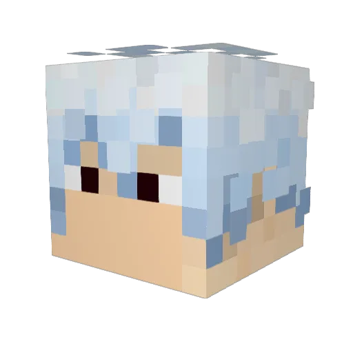 AzureBenji Minecraft avatar head, 3D render