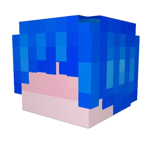 AzureBleu Minecraft avatar head, 3D render