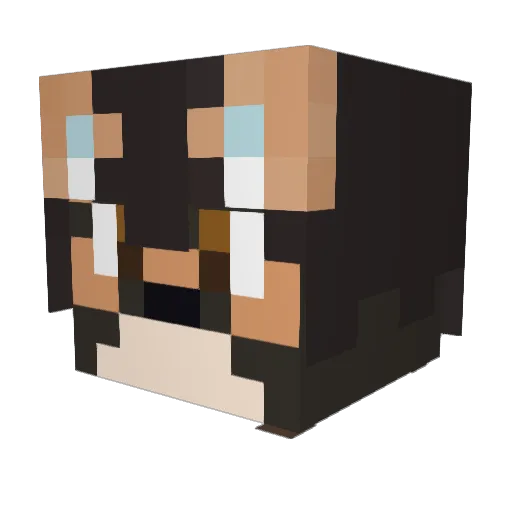 AzureChocobo Minecraft avatar head, 3D render