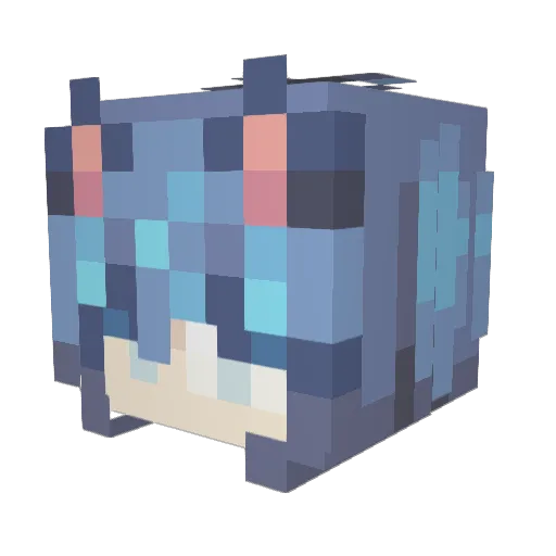 AzureDew Minecraft avatar head, 3D render