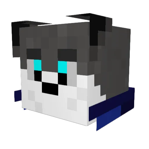 AzureEyedWolf Minecraft avatar head, 3D render