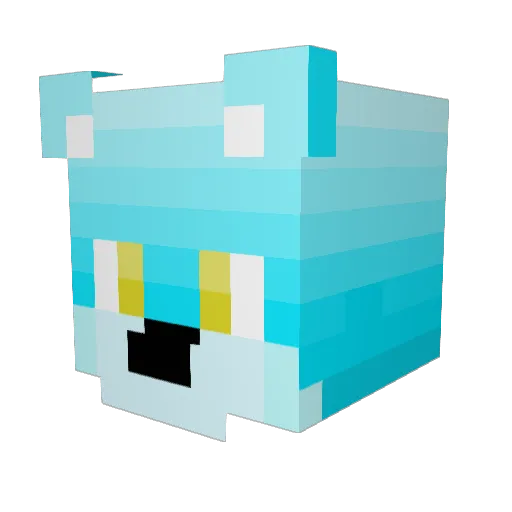AzureFoxy Minecraft avatar head, 3D render