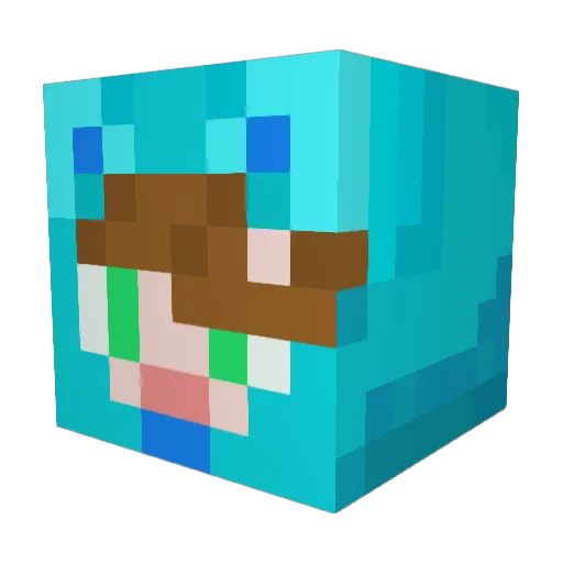 AzureGrimBlaze Minecraft avatar head, 3D render