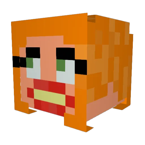 AzureTulip03 Minecraft avatar head, 3D render