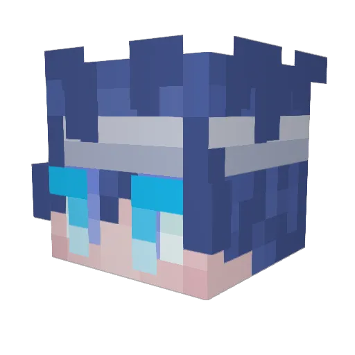 Azure_25 Minecraft avatar head, 3D render