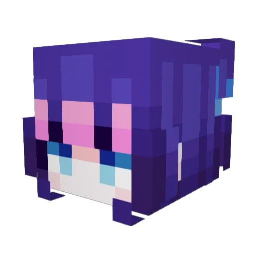 Azure_BIue Minecraft avatar head, 3D render