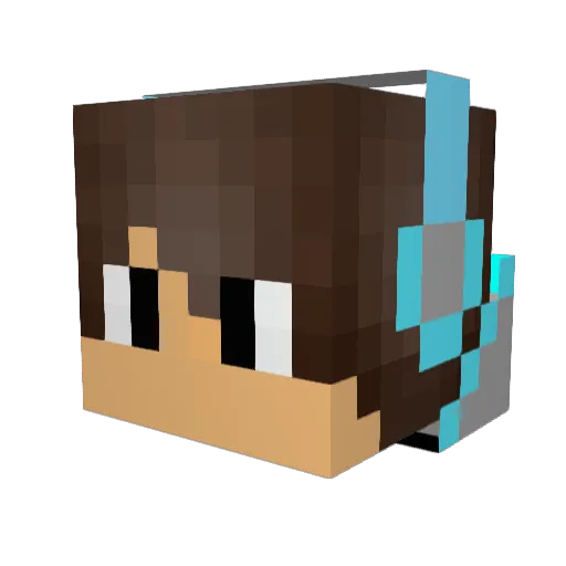 Azure_DE Minecraft avatar head, 3D render