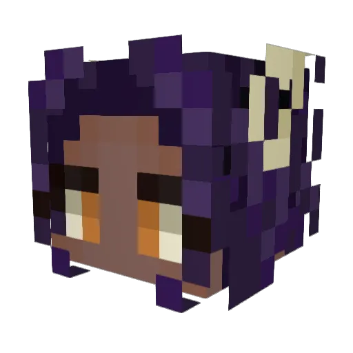 Azure_Flare Minecraft avatar head, 3D render