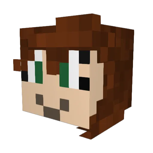 Azure_Mines Minecraft avatar head, 3D render
