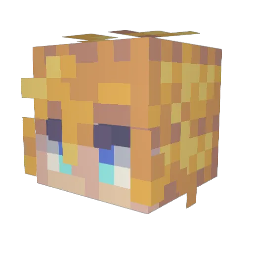 Azureee Minecraft avatar head, 3D render