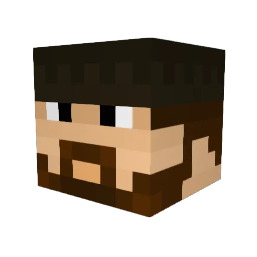 Azurehand Minecraft avatar head, 3D render