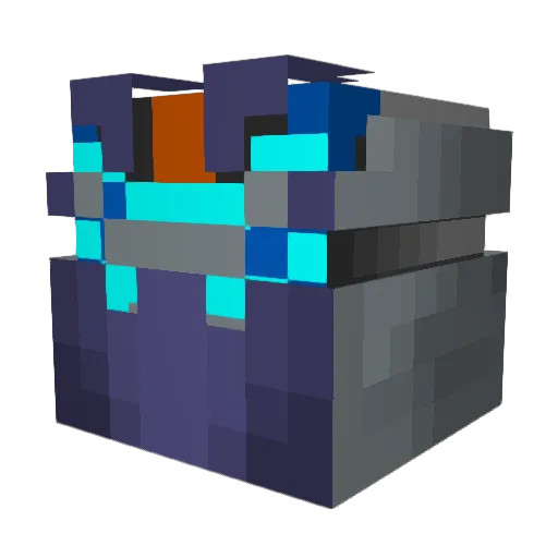 Azuremune Minecraft avatar head, 3D render