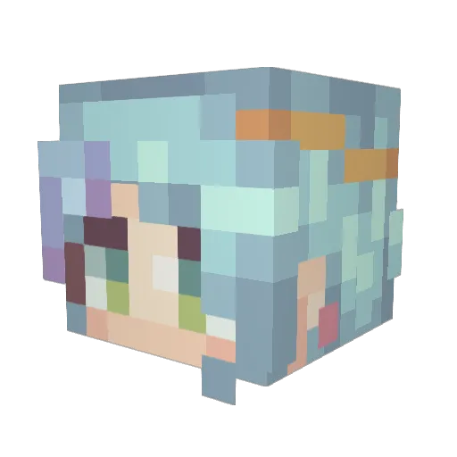 Azuresky1003 Minecraft avatar head, 3D render
