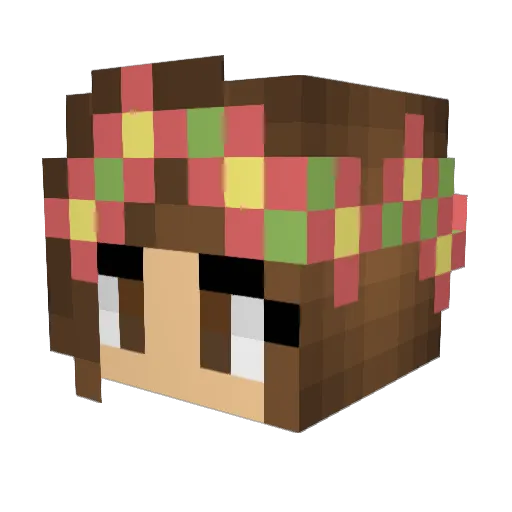 Azuriite Minecraft avatar head, 3D render