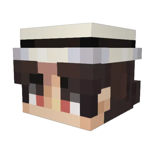 Azurilian Minecraft avatar head, 3D render