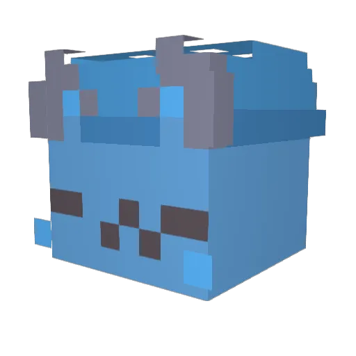 Azurill Minecraft avatar head, 3D render