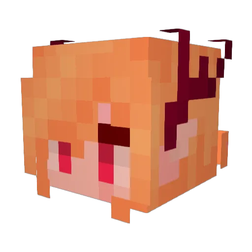 Azurla Minecraft avatar head, 3D render