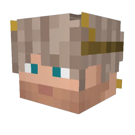 Azuro Minecraft avatar head, 3D render