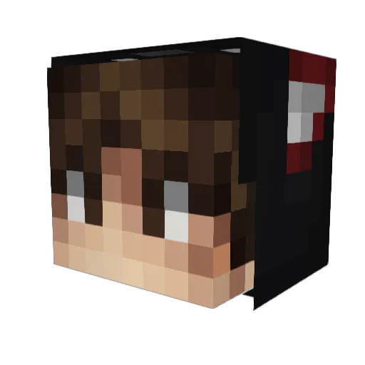 Azuroh Minecraft avatar head, 3D render