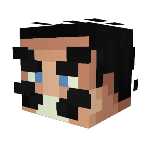 Azurye Minecraft avatar head, 3D render