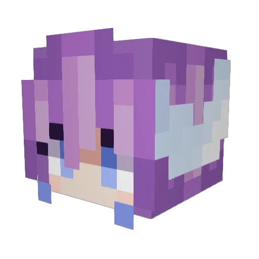 Azuryoka Minecraft avatar head, 3D render