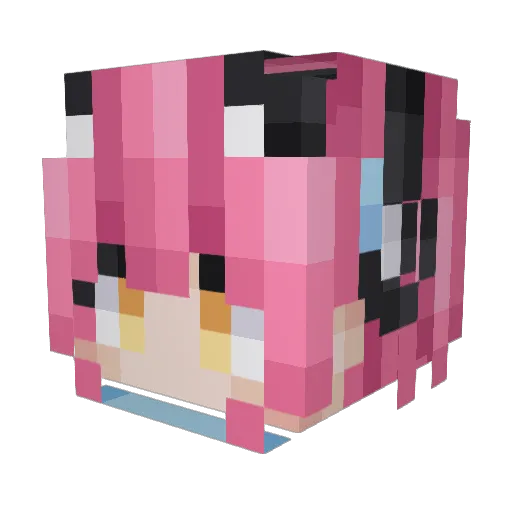 AzusaJP Minecraft avatar head, 3D render