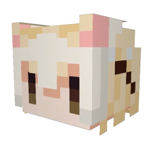 AzusaKi Minecraft avatar head, 3D render