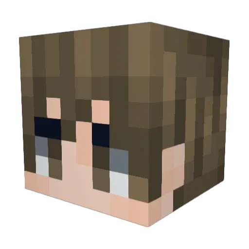 Azussagawa_ Minecraft avatar head, 3D render