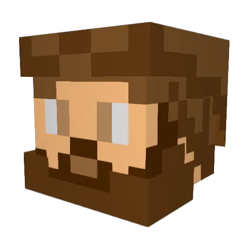 Azutez Minecraft avatar head, 3D render