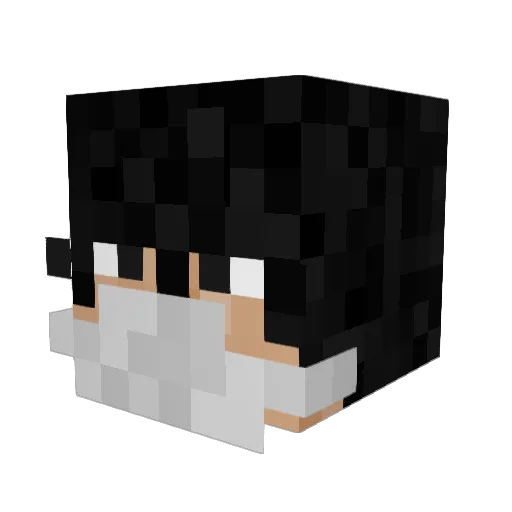 Azutixon Minecraft avatar head, 3D render