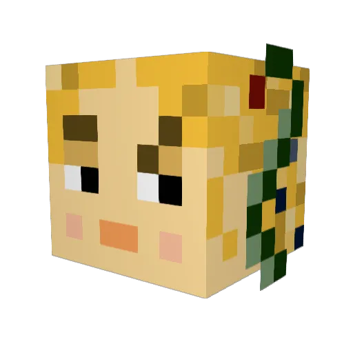 Azutsi Minecraft avatar head, 3D render