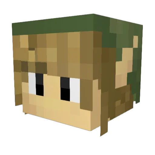 Azuwizi Minecraft avatar head, 3D render