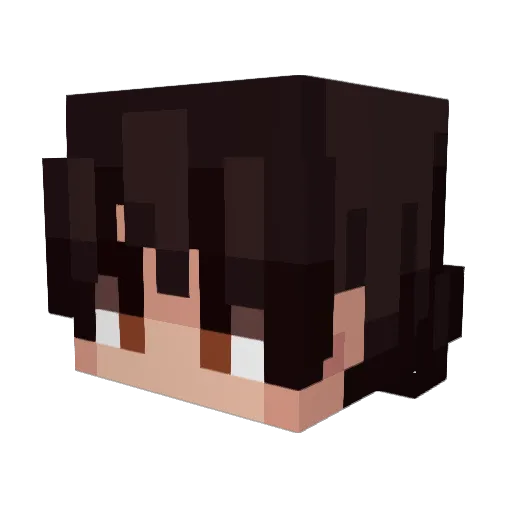 Azuwu Minecraft avatar head, 3D render
