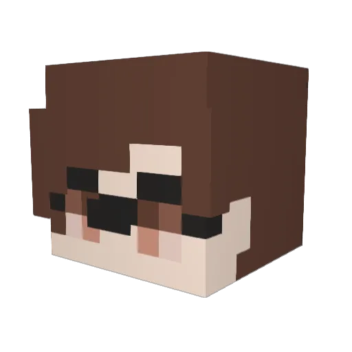 Azux17 Minecraft avatar head, 3D render
