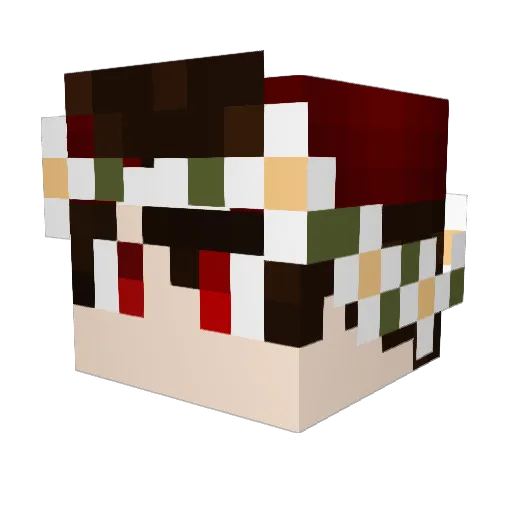 Azvzel Minecraft avatar head, 3D render