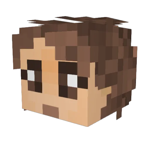 Azwood Minecraft avatar head, 3D render