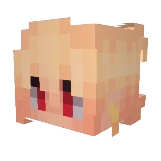 Azyhael Minecraft avatar head, 3D render