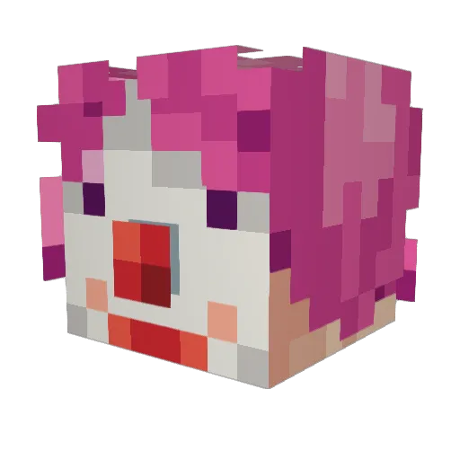 Azylumx Minecraft avatar head, 3D render