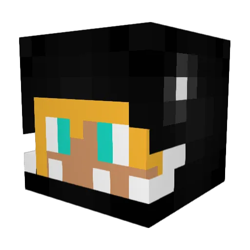 Azym Minecraft avatar head, 3D render