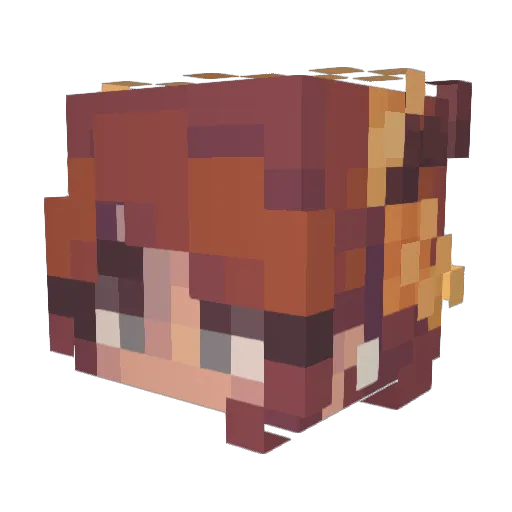 Azyyie Minecraft avatar head, 3D render