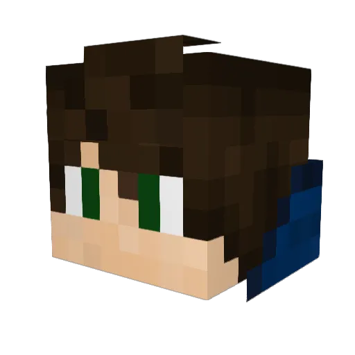AzzText Minecraft avatar head, 3D render