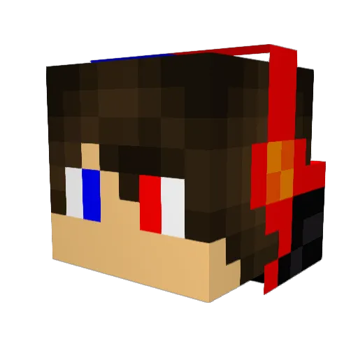 Azzamkid Minecraft avatar head, 3D render
