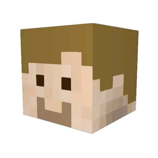 Azzbeee Minecraft avatar head, 3D render