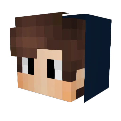 AzzertyPL Minecraft avatar head, 3D render