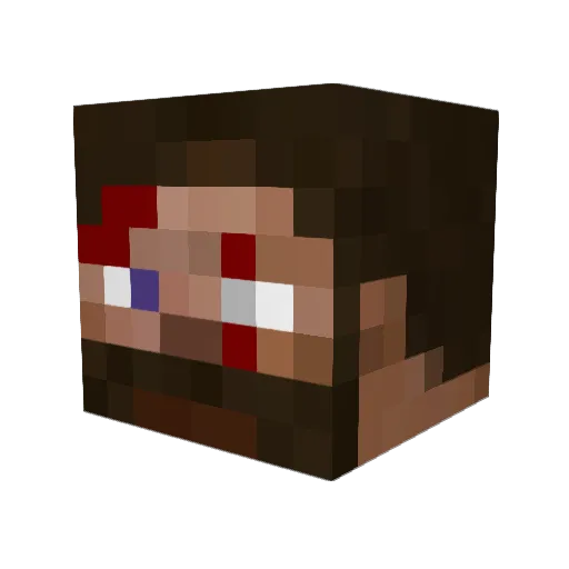 AzziPunk Minecraft avatar head, 3D render