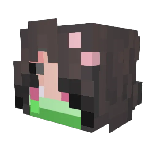 Azzichan Minecraft avatar head, 3D render
