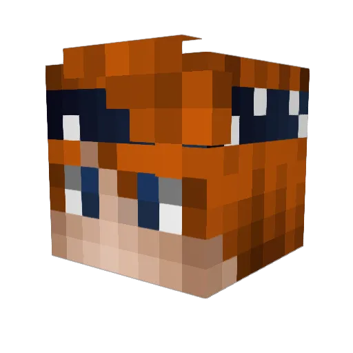 Azzurrus Minecraft avatar head, 3D render
