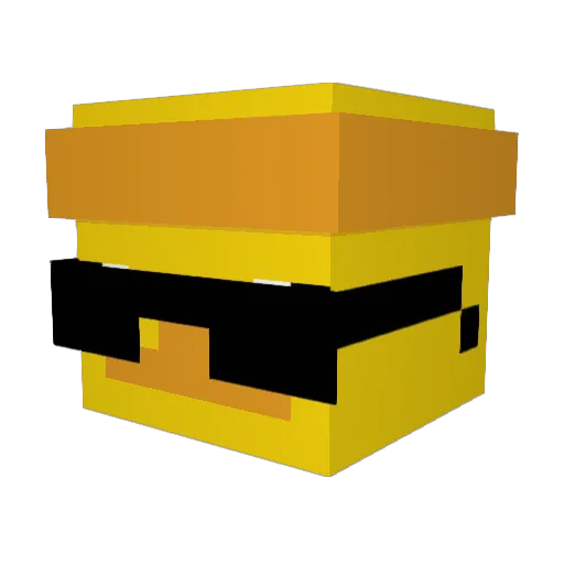 Azzurt Minecraft avatar head, 3D render